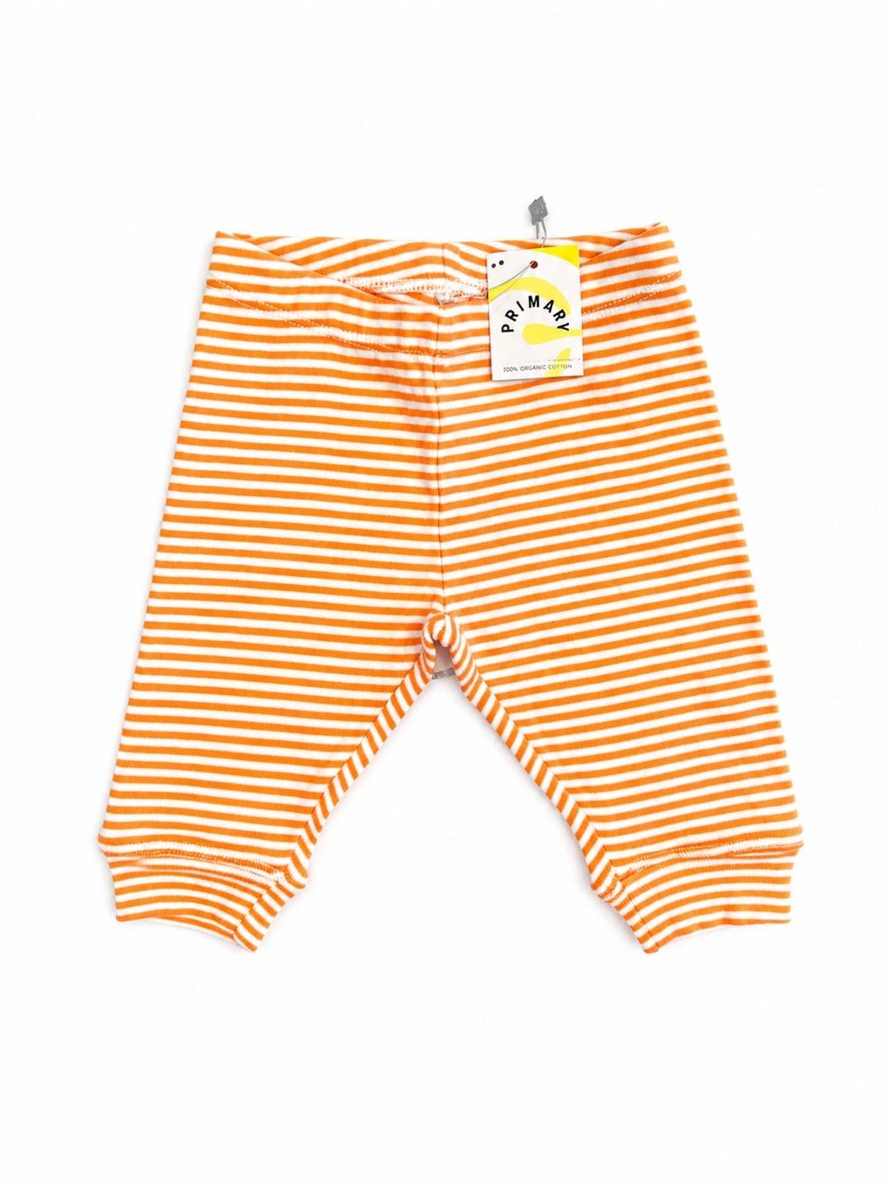 Primary Baby Orange Stripe Organic Cotton Leggings Pants 0-3M NWT